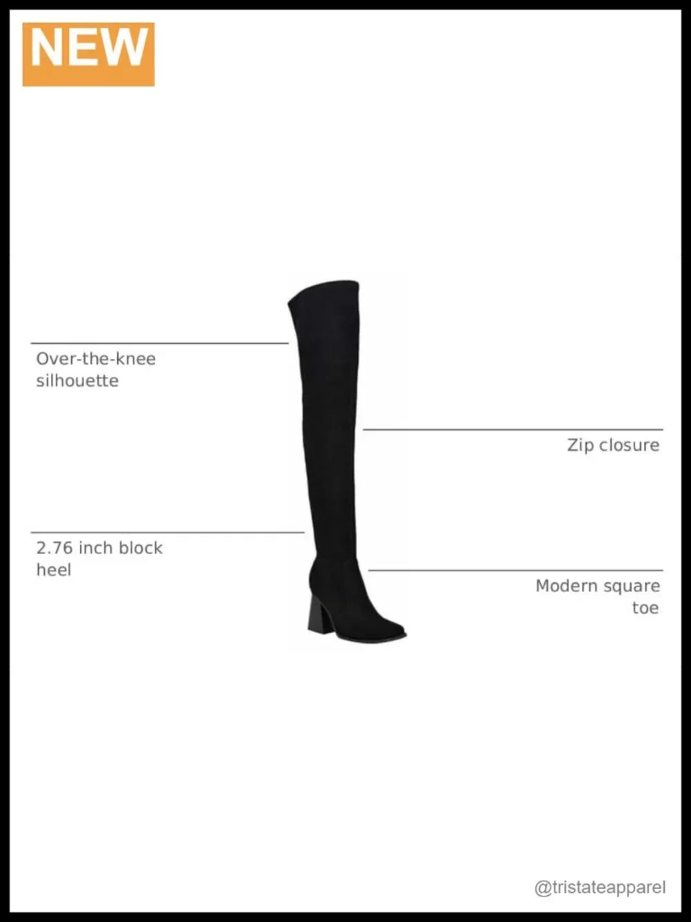 Nine West Women's Block Heel Square Toe Over-the-Knee Boots